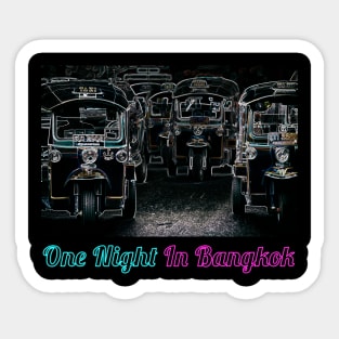 One Night In Bangkok - Tuk Tuks At Night - Abstract Illustration Sticker